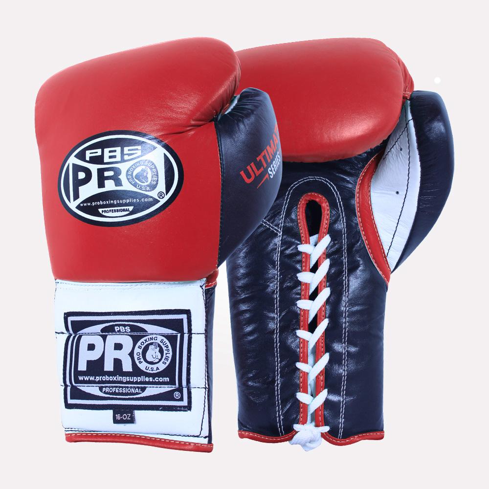 Pro Boxing® Ultimate Lace-Up Boxing Gloves – Red/Black – Pro